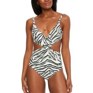 Barr III Hypno Beach Chic Twist Front One Piece Swimsuit Extra Large